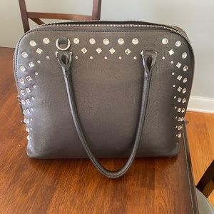 Gray rhinestone purse